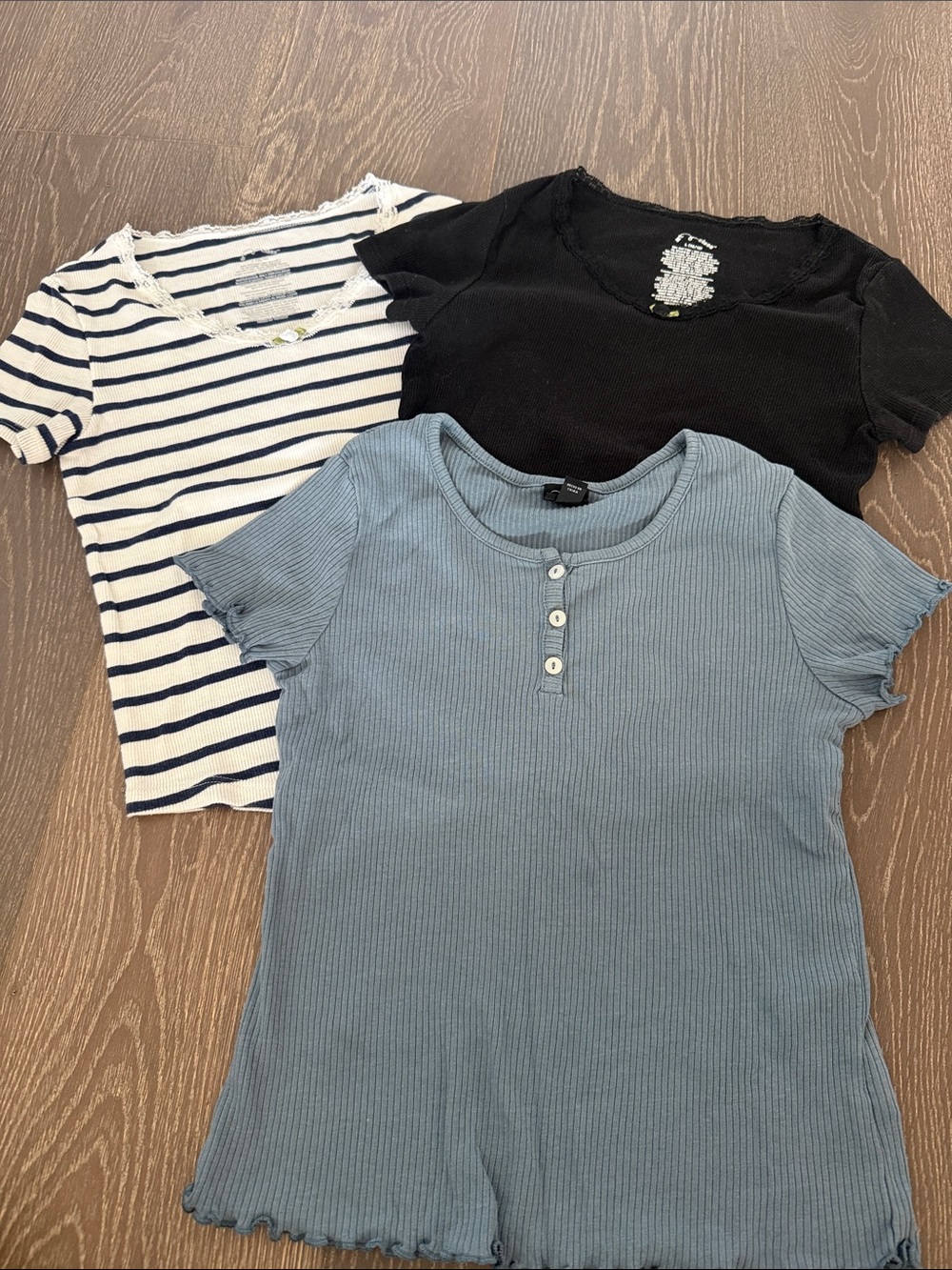 3 Piece Bundle Lot Art Class Girls' Ribbed Henley Tees. L 10/12